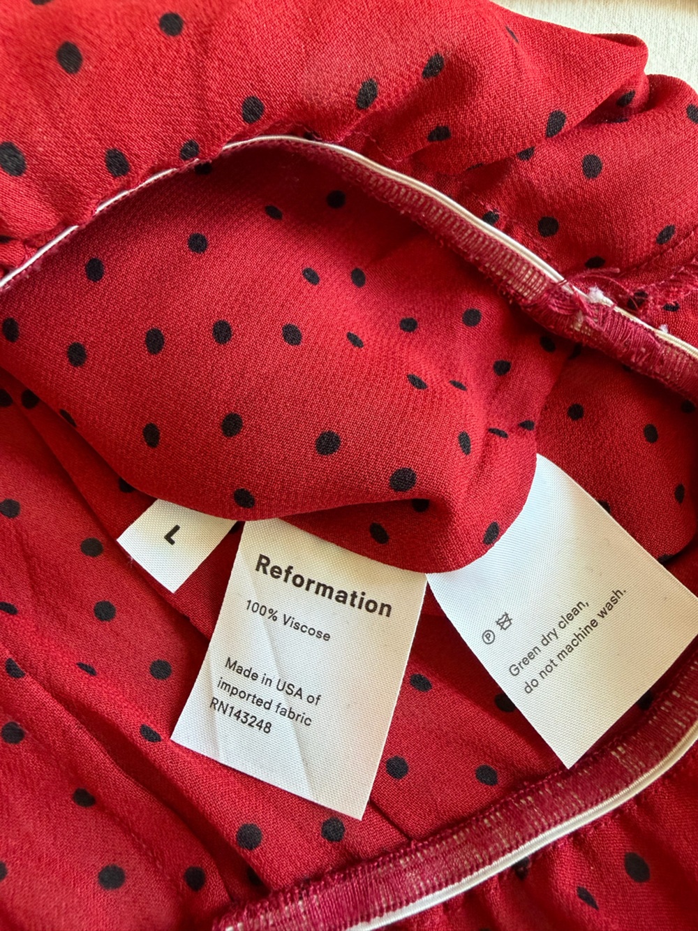 Reformation Red Long-Sleeve Peplum Blouse - Picture 10 of 11